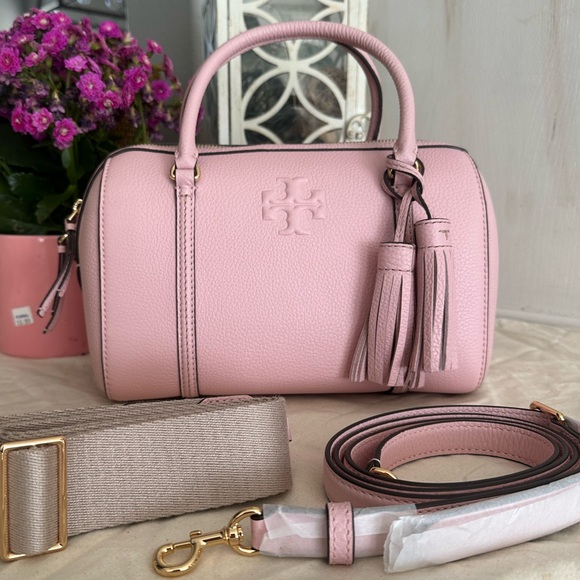 New Tory Burch Thea small satchel double strap crossbody pink - Picture 1 of 11